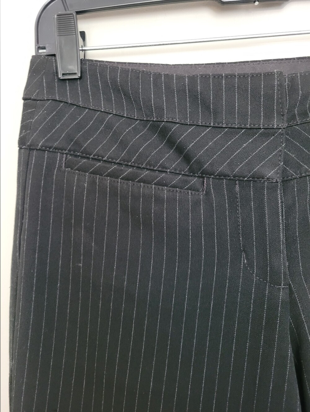 Express Editor Black Striped Bootcut Mid-Rise Dress Pants 00R/XS - Picture 11 of 16